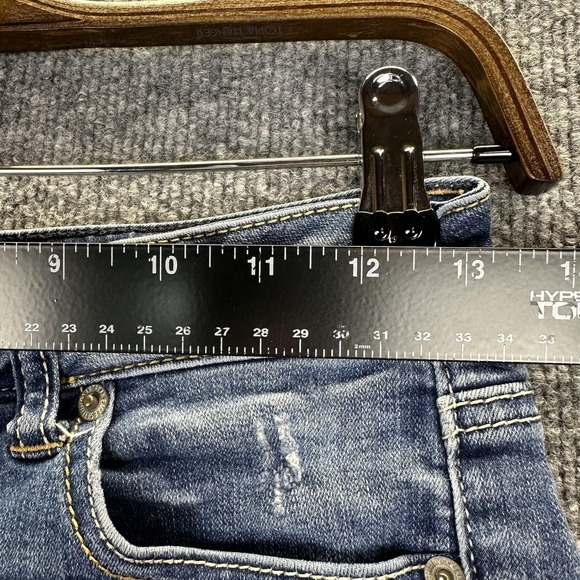 American Eagle Shorts Womens 0 Blue Jean Denim Super Stretch Distressed Cuffed - Picture 10 of 13